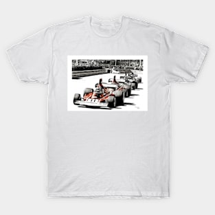 Clay Regazzoni & Niki Lauda. Ferrari 312B3. Monaco T-Shirt